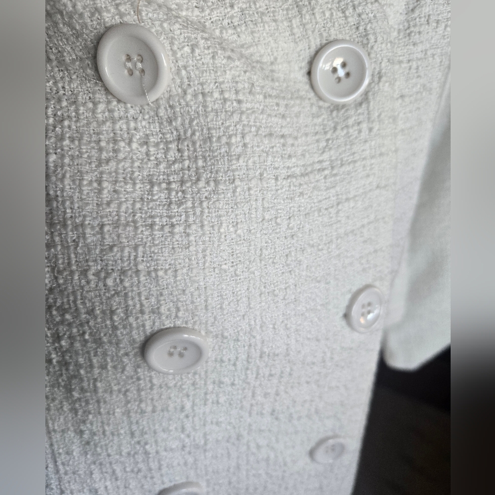 NWT, Reveuse, White Double-Breasted Dress, Sz. L - Picture 4 of 10